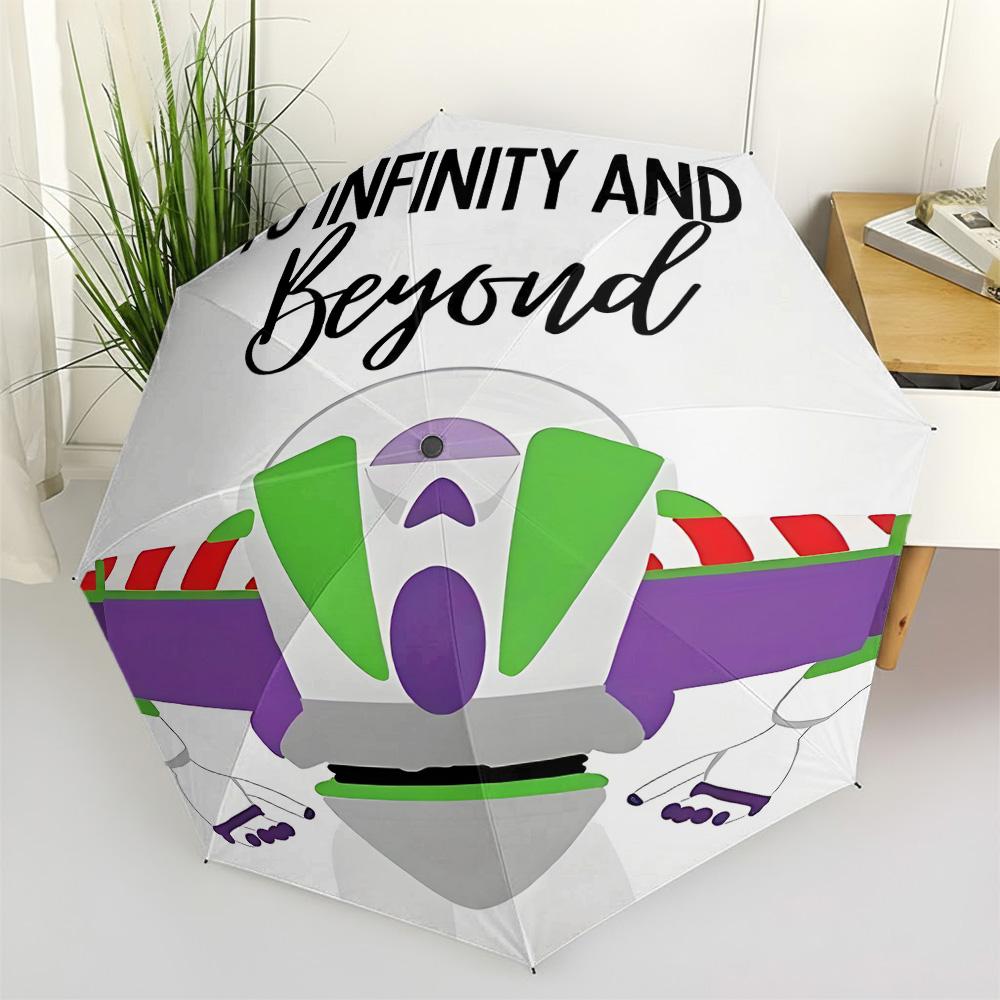

Disney Toy Story Buzz Lightyear To Infinity and Beyond Print Automatic Folding Umbrella, Portable Waterproof Windproof Travel (as the picture,Iron&8K)