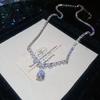 French Luxury Zircon Water Drop Pendant Necklace