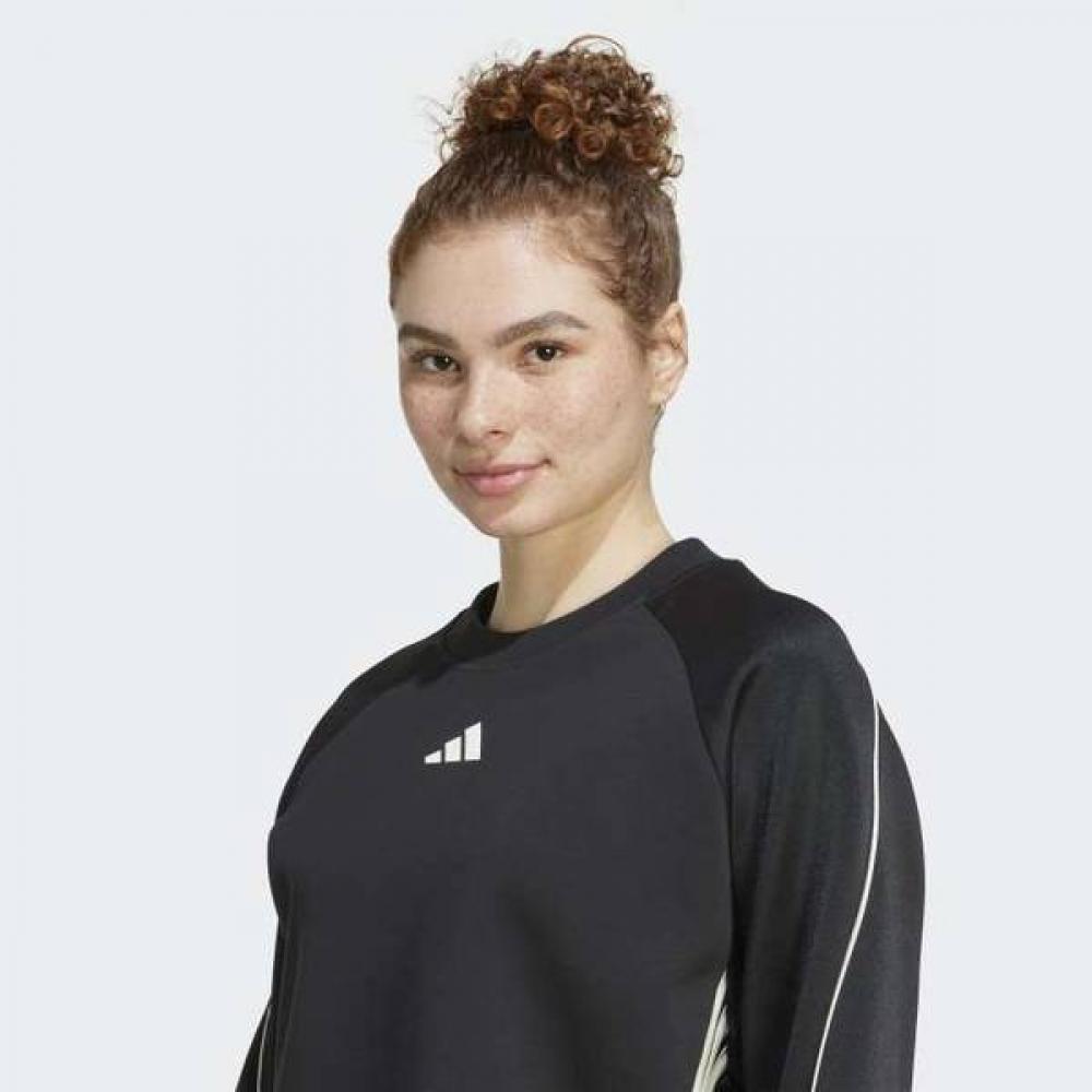 Adidas Women S looSe Layer Sweat 3 Stripe Crewneck Sweater Jl6...
