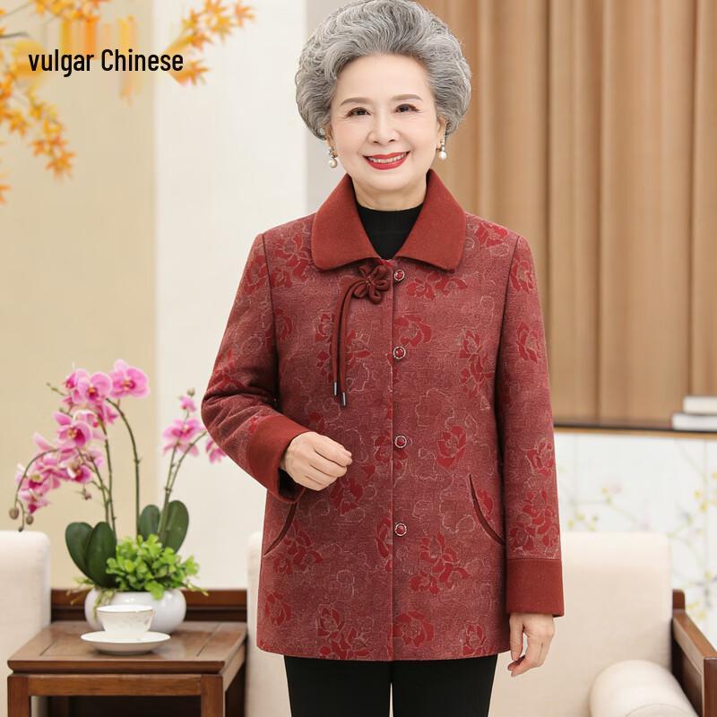Elegant Floral Spring Jacket for Elderly Women