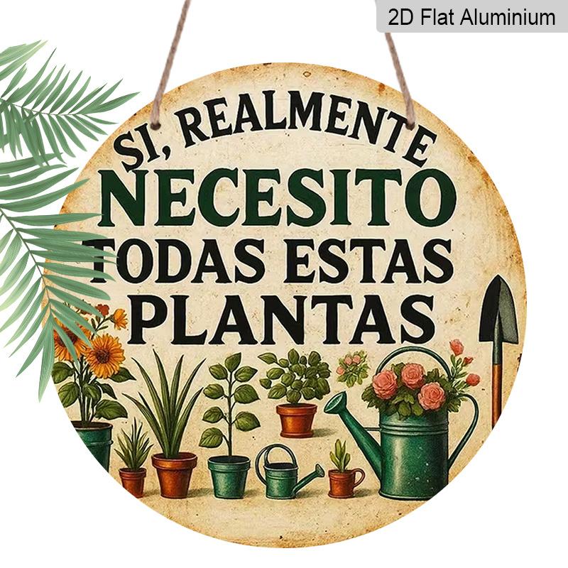 2D Flat Aluminum Wall Art with A Whimsical Design 7.87 Inches X 7.87 Inches Perfect for Plant Lovers; Ideal for Farms, Gardens, Farmhouses, Cafes