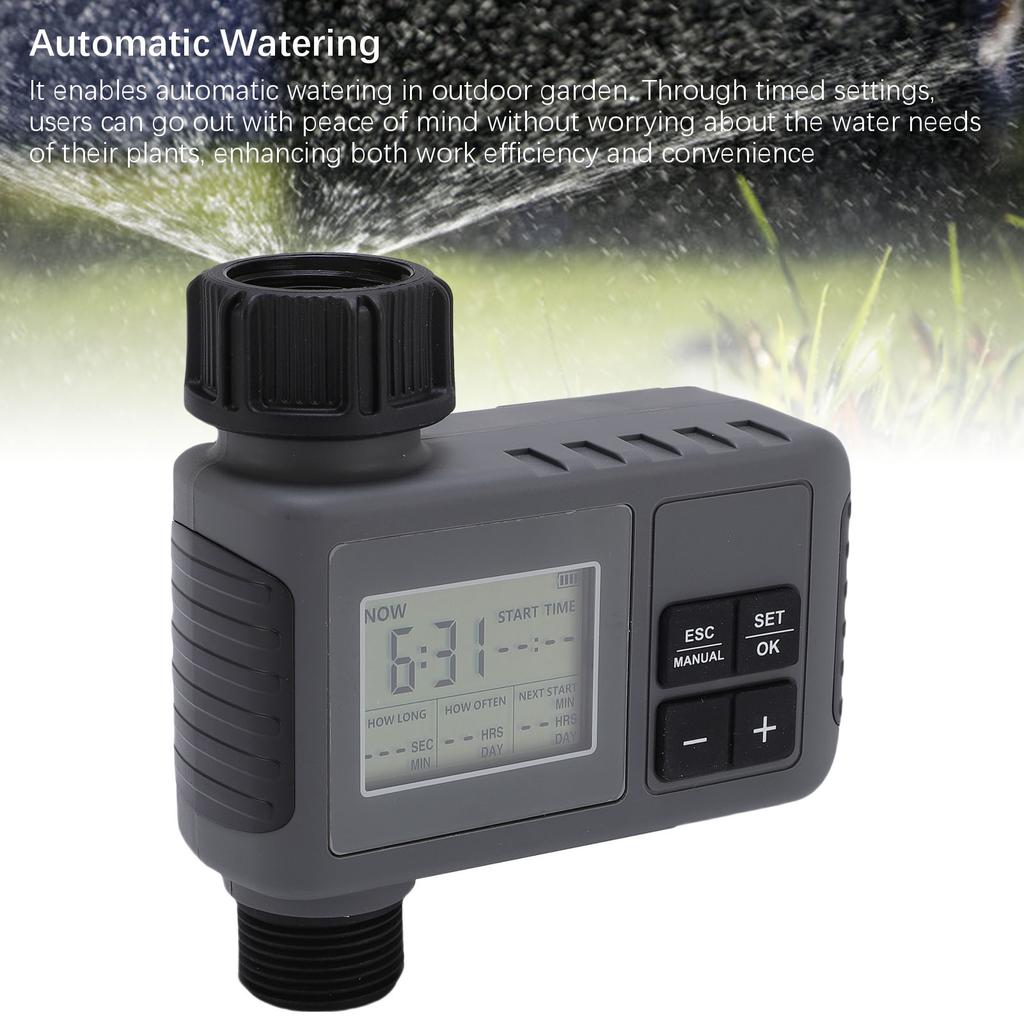 Automatischer Bewässerungstimer LCD-Display Zeitgesteuerter Bewässerungsregler für 3/4-1/2 Zoll Wasserhahn Außen Garten Hof
