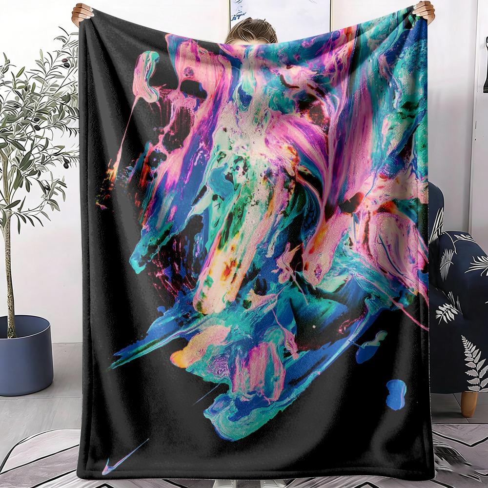 Abstract Paint Swirl Throw Soft Flannel AC Blanket Lightweight Summer Nap Throw Cozy  Blanket for Sofa Bed Travel Home