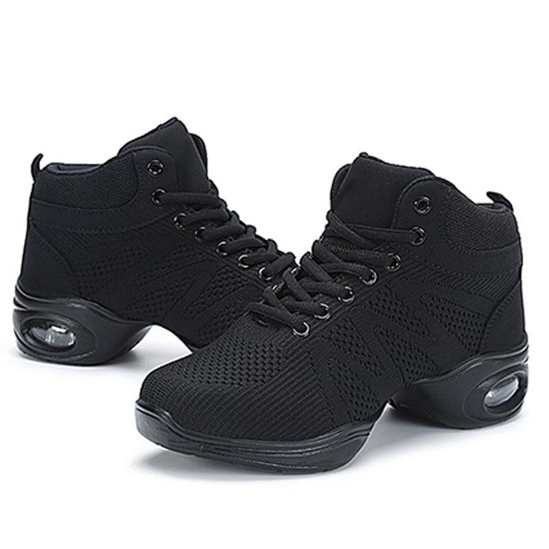 Modische Square Jazz Dance Sneakers für Damen und Mädchen, hohe, weiche Sohle, atmungsaktives Mesh, moderne Jazz-Tanzschuhe