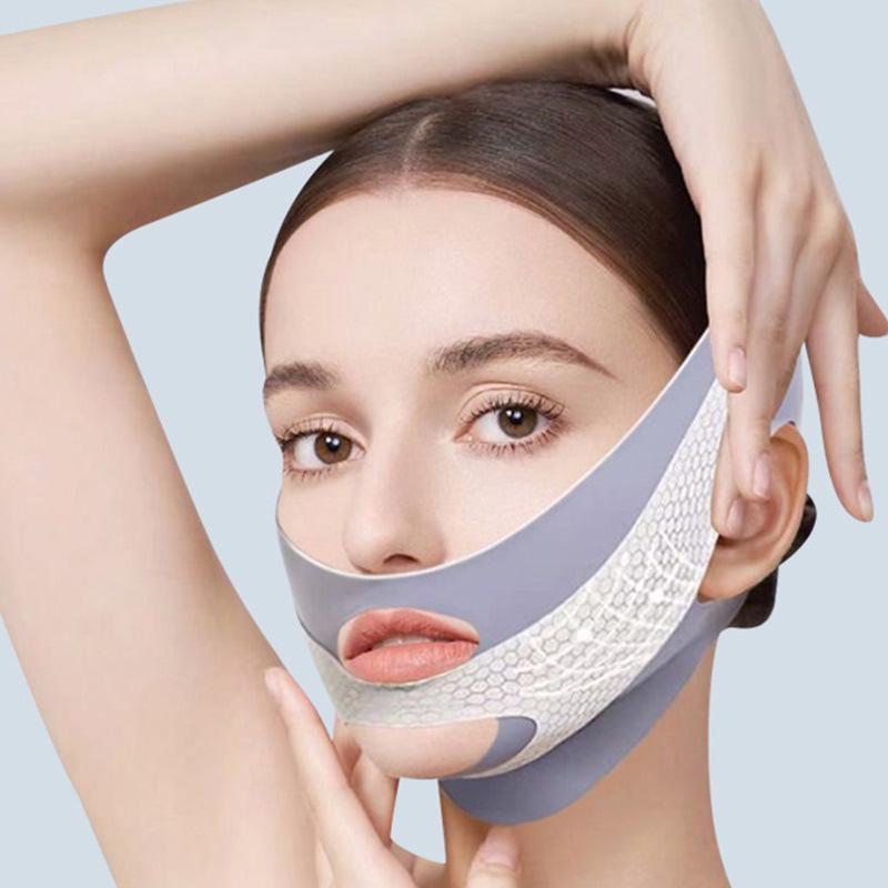 Pink Double Layer Facial Lifting Band – Sculpting Double Chin Mask Artifact