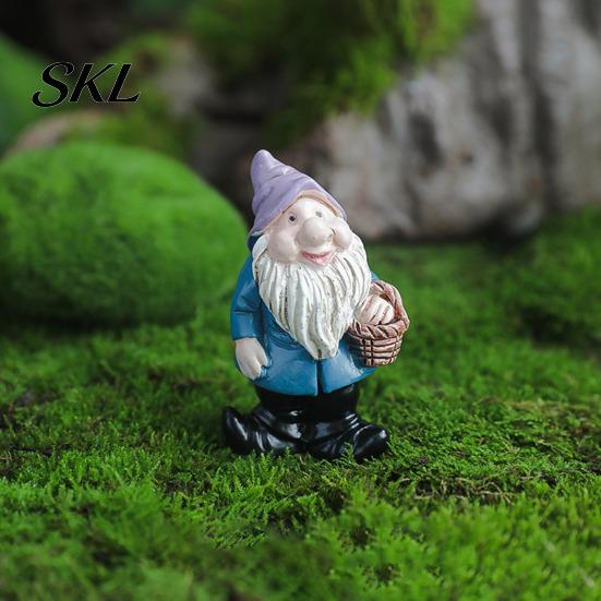 Handcrafted Resin Garden Ornament Mini Gnomes Figurine, Welcome Gnome Statue, Small Durable Outdoor Statue Dwarf for Fairy Garden, Flower Pot,