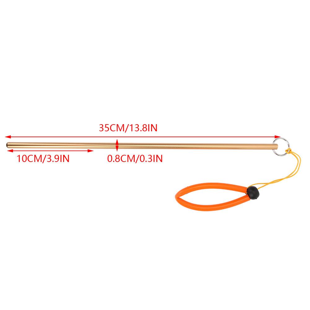 Scuba Diving Aluminum Alloy Tickle Pointer Stick with Measurement & Lanyard(Golden)