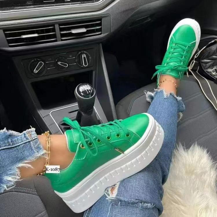 2024 autumn new large size single shoes women's new round head platform casual viscose shoes single shoes spot