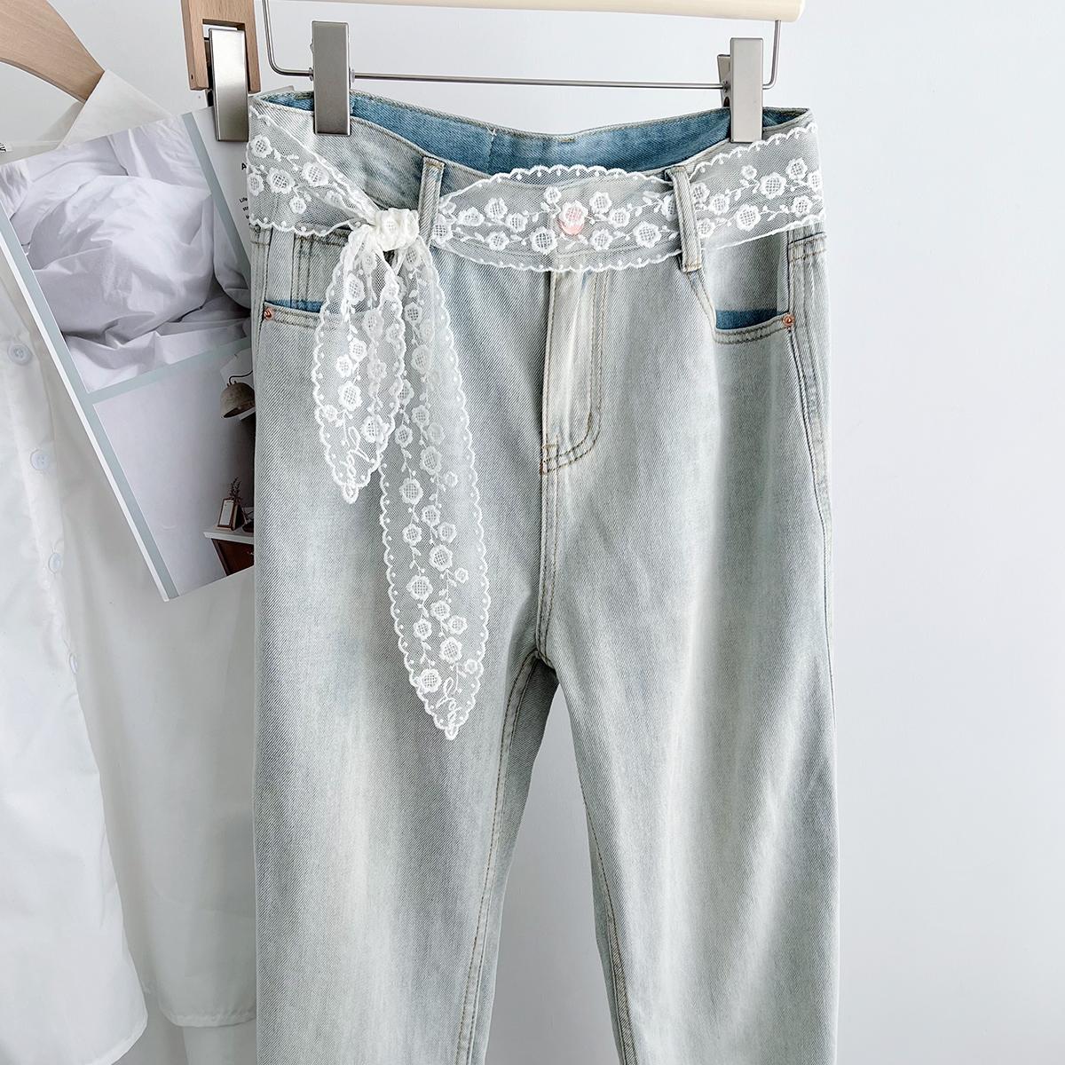 

White Lace Hollow Belt, Waist Decoration, Thin And Long Silk Scarf, Female Korean Ins Accessories, Slender And High-End Sense, Versatile 140cm
