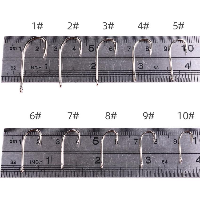 100 buc Cârlige de pescuit cu barbetă din oțel carbon înalt - Spate simplu și dublu