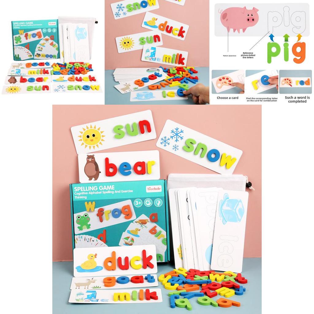 Wooden Alphabet Puzzle For Kids Educational Toy With Word Building For Preschool Learning