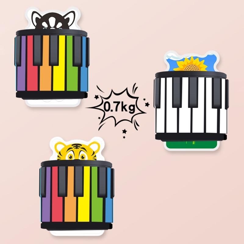 Roll Up Piano, 49 Key Multifunctional Electronic Piano Keyboard Foldable Hand Roll Out Piano, Educational Soft Keyboard