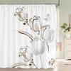 Flower Shower Curtain Bathroom Waterproof Polyester Shower Curtain Floral Printing Curtains for Bathroom Shower with Hooks