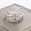 Beautiful Shiny Zircon End High Quality Ring Women's Leaf Shape Anniversary Gift Engagement Ring Silver Rings for Women
