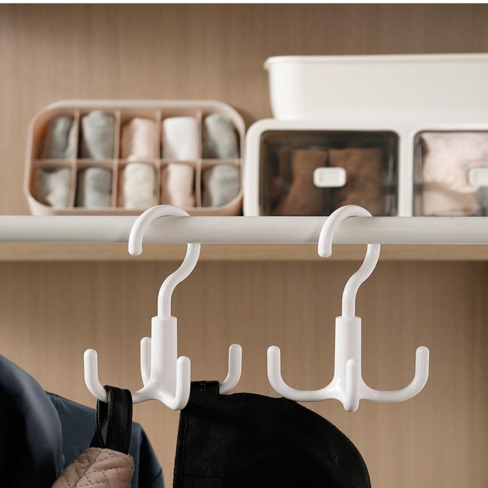 Plastic Four Claw Hooks Space Saving Spinner Hanger Belt Holder Hook Rotatable Hanger Hooks  Home