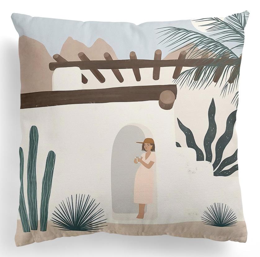 Home Kissenbezug, quadratisch, Bürodekoration, Kissenbezug, abstrakte Malerei, Druckmuster, Dekoration