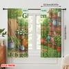 2 Stück 2D Flachdruck Vorhänge Believe Garten Hof Polyester Ohne Strom Saisonal Party- & Feiertagsdeko Perfekt für Neu