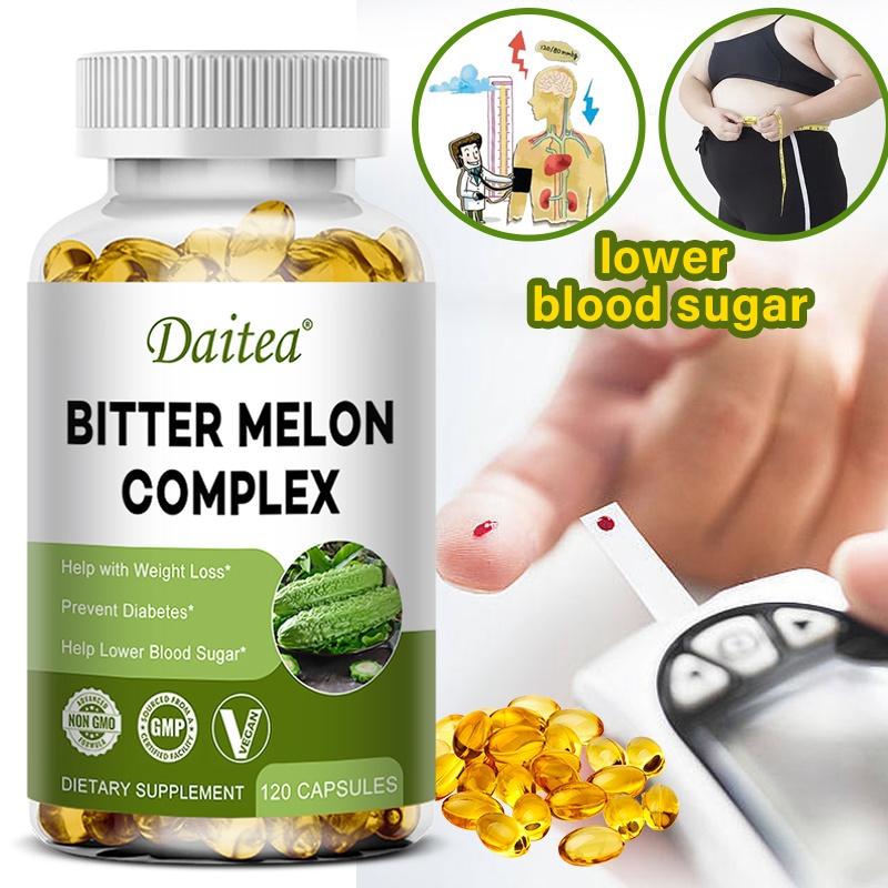 Integratori Daitea Complesso di Melone Amaro 2500mg, Standardizzato per Contenere Charantina, da 10:1 e 16:1 Estratti, 120 Capsule