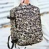 Vintage Leopard Print Backpack for Women Large Capacity Business Commute Travel Student School Bag
