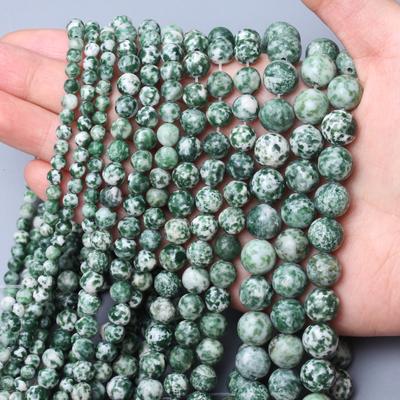 Round Beads Bead Beads Handmade DIY Green Dot Stone Jewelry Accessories Natural Stone Loose Beads 4/6/8/10mm
