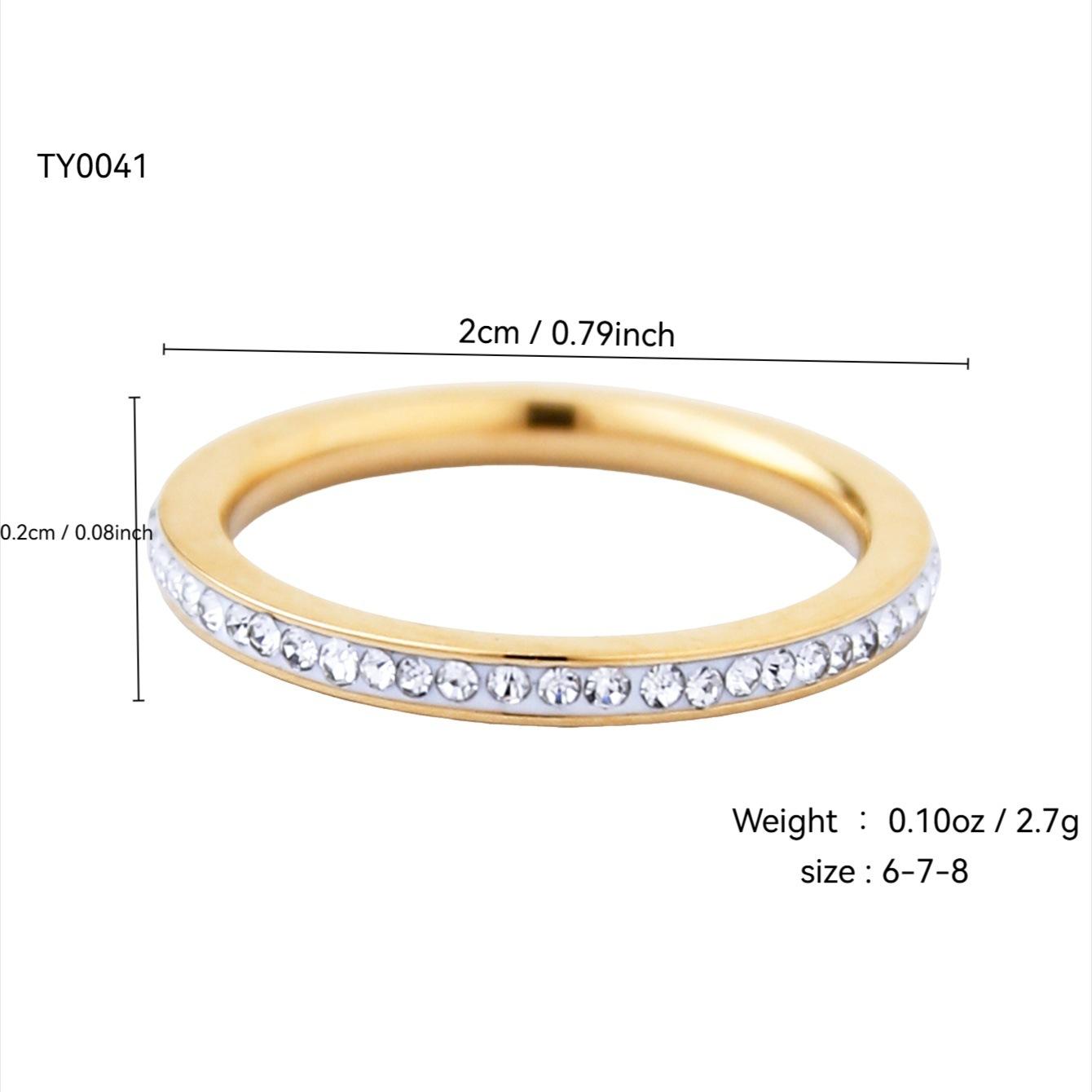 

Модное простое и изысканное кольцо с темпераментом, из нержавеющей стали, устойчивое к холодному ветру, с бриллиантами, с покрытием из 18-каратного золота, кольцо с полным звездным узором для женщин 8