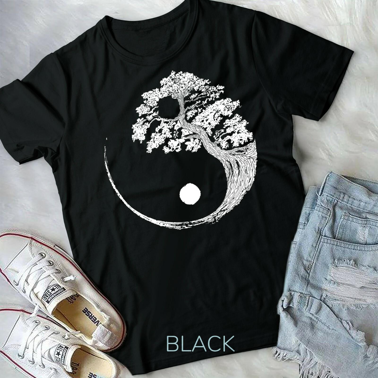 Yin Yang Bonsai Tree Japanese Buddhist Zen Unisex Form T-shirt S