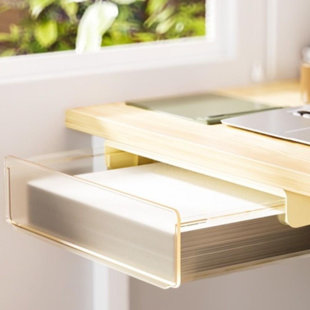 Slide Buckle Under Desk Drawer Organizer Space Saving Stationery Organizers  Table Under