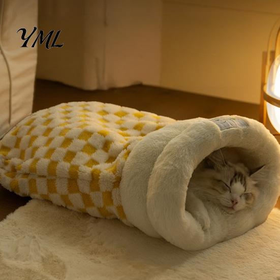 Portable Puppy Sack for Travel Plush Cat Sleeping Bag, Soft Cozy Pet Cave Bed, Fluffy Warm Washable Nest Cold Weather Sack, Snuggle Pouch Indoor