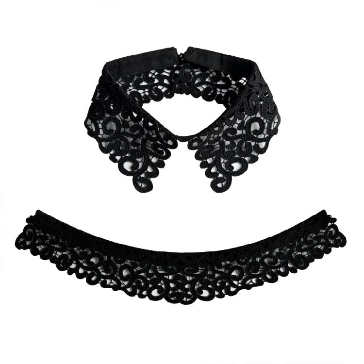 Breathable False Collar Accessory Openwork Pattern Pointed Collar for Women Sweater All Matching Neck Decoration