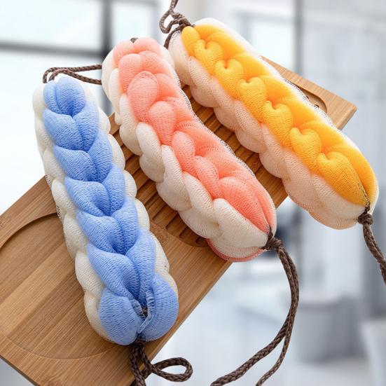Bath Mesh 2 In 1 Shower Loofah Sponge Soft Exfoliating Bar Back Cleaning Tough Shower Mesh Bath Accessory