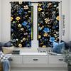 2Pcs Boho Curtain Cute Floral Black Curtain Rustic Country Flower Elegant Suitable For Bedroom Living Room Dining Room And