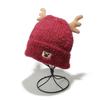 2025 autumn and winter new wool hat cartoon cute elk horn warm thickened knitted hat Christmas hat women