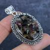 Natural Watermelon Tourmaline 925 Sterling Silver Jewelry Pendant 2.36" k1Y83