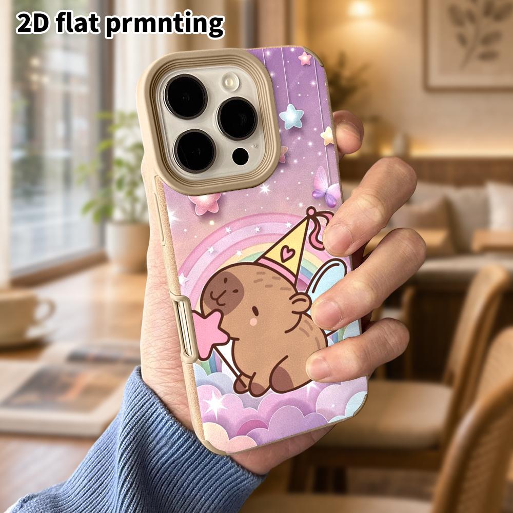 Phone Case: Lambskin 2D Flat Samsung Galaxy A34 A35 M05 M06 S20 S22 S21 FE Plus 5G Protective Case, Magic Party Capybara, Christmas and Halloween Gift