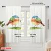 2pcs 2D Flat Printing Party Curtains Watercolor Birds Happy Sentiment Polyester Without Electricity Festive Wall Decor Use for