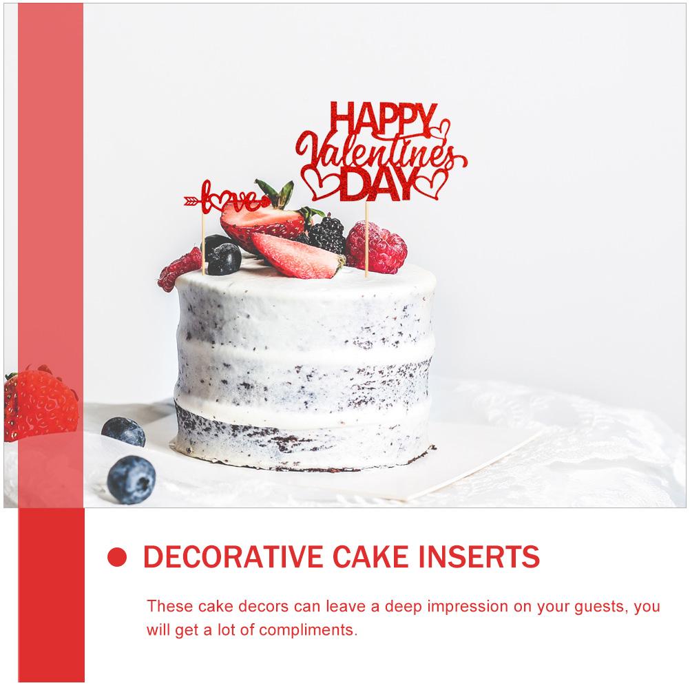 50 Pcs Süße Liebe Picks Valentinstag Kuchen Einsätze Obst Kuchen Cupcake Decor Topper Rot Ornament