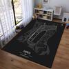 Monza Track Map Rug Design Non-slip rug suitable for living room and bedroom sofas.