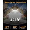 466LED 4000Lm Solar Lights Outdoor Waterproof for Security, 270° Angle & 3 Lighting Modes Motion Sensor Outdoor Lights IP68 Solar Light for Fence