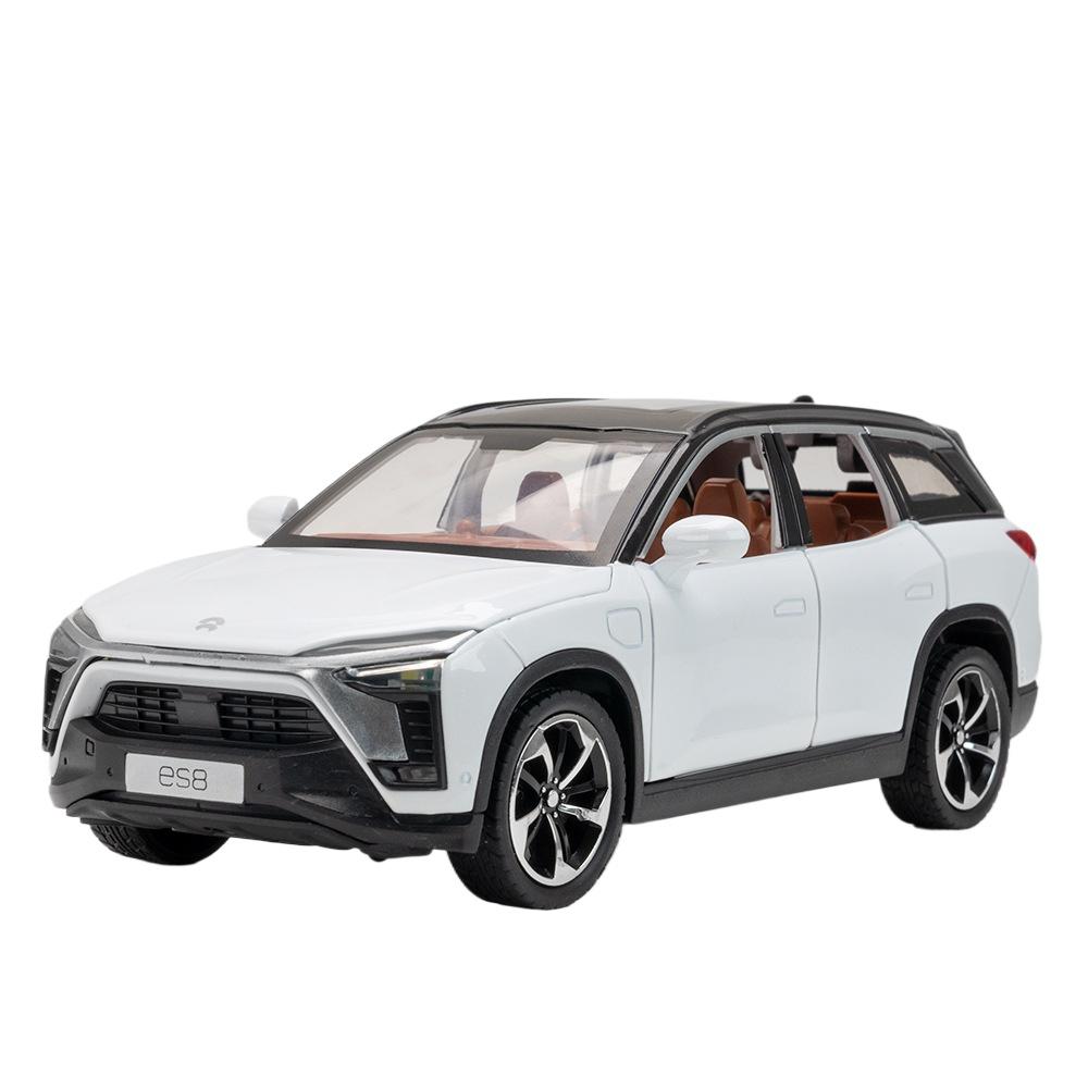 1/24 NIO ES8 SUV Alloy New Energy Car Model Diecast Metal Toy Vehicles Car Model High Simulation Sound and Light Childrens Gifts
