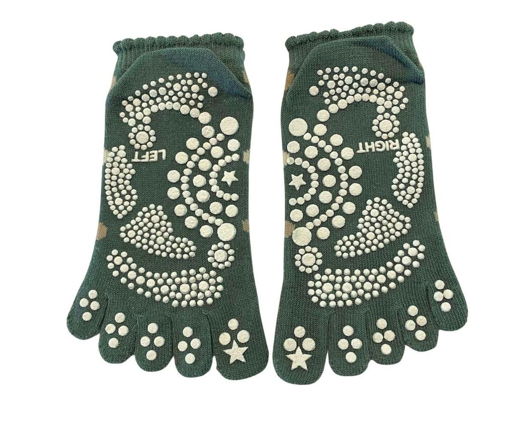 Ponožky pro ponožky pro krátkou sadu na jógu s puntíky 5-prsté dámské, sportovní, protiskluzové, 5-prsté dámské, délka, ponožky, roztomilé, vzor, 3 páry (barvy k dispozici)