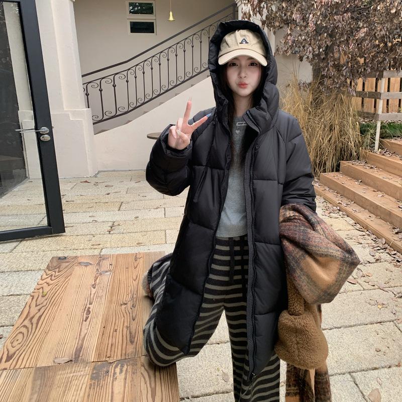 

Winter new cotton-padded clothes cotton-padded hooded fashion versatile simple casual thick bread clothes women s coat S