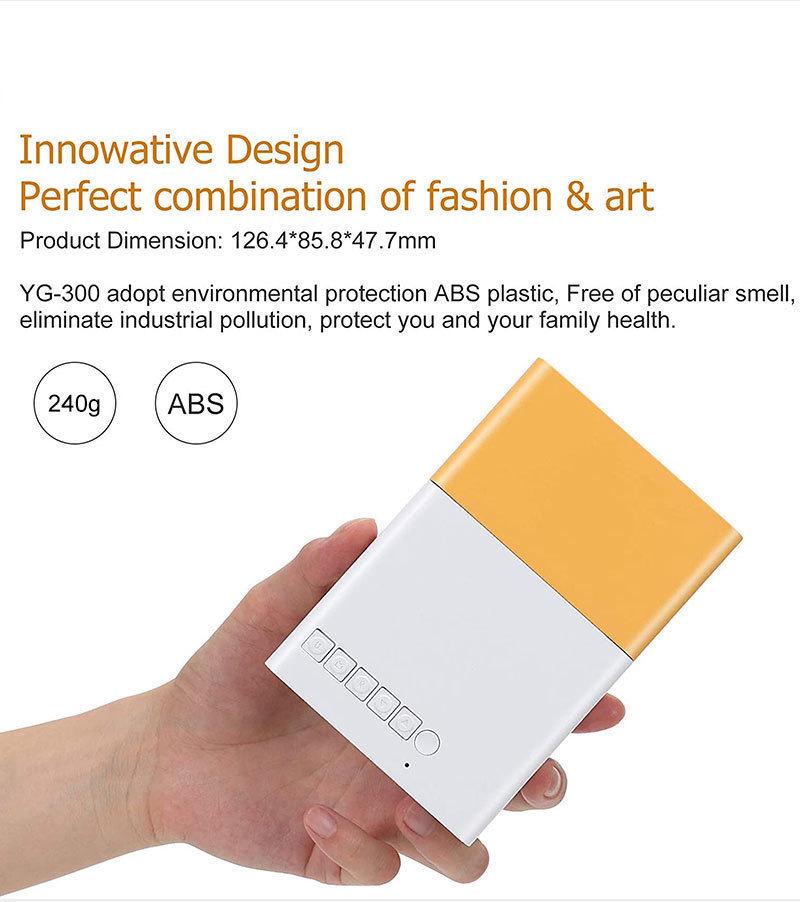 Yellow-White YG300 HD Mini LED Projector for Dormitory and Home
