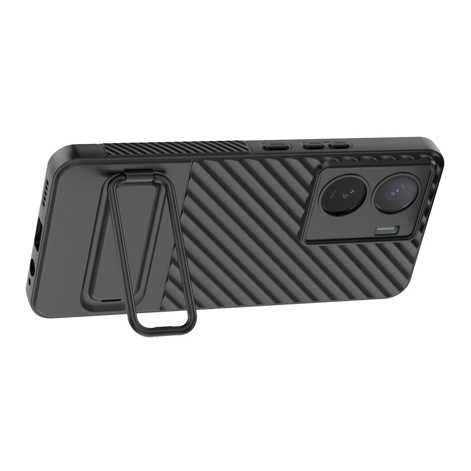 

For vivo iQOO Z7 5G Anti-scratch Phone Case Kickstand TPU Back Cover Black