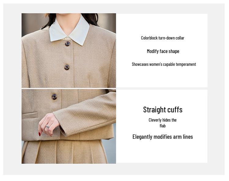Chic Spring 2025 Small Fragrant Style Suit: Single-Breasted Jacket and Semi-Skirt Dress Set (Y2510)