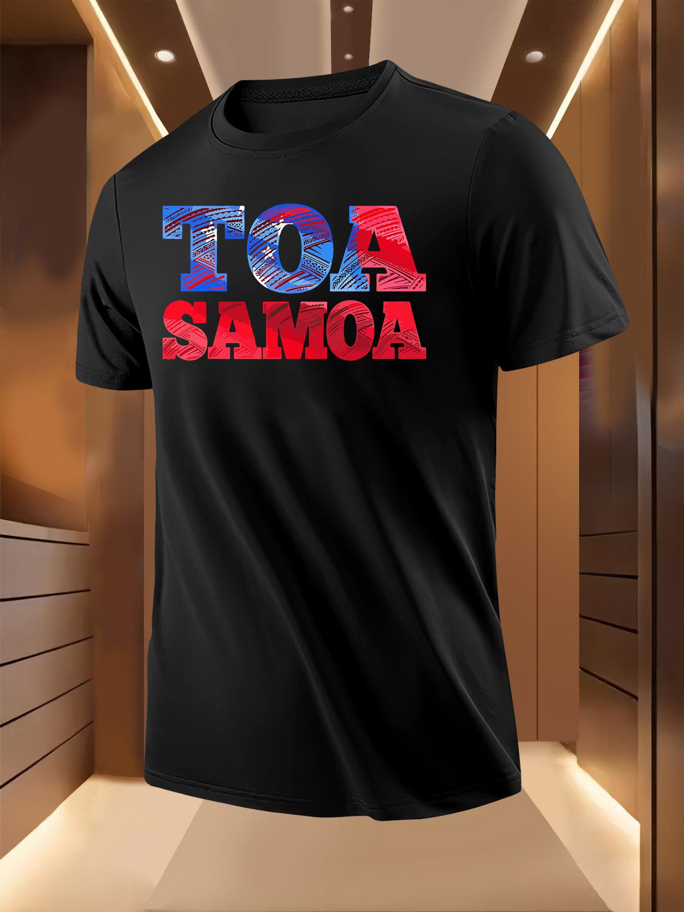 Light Yellow Tshirt - Bold TOA SAMOA Tribal Graphic in Re... S