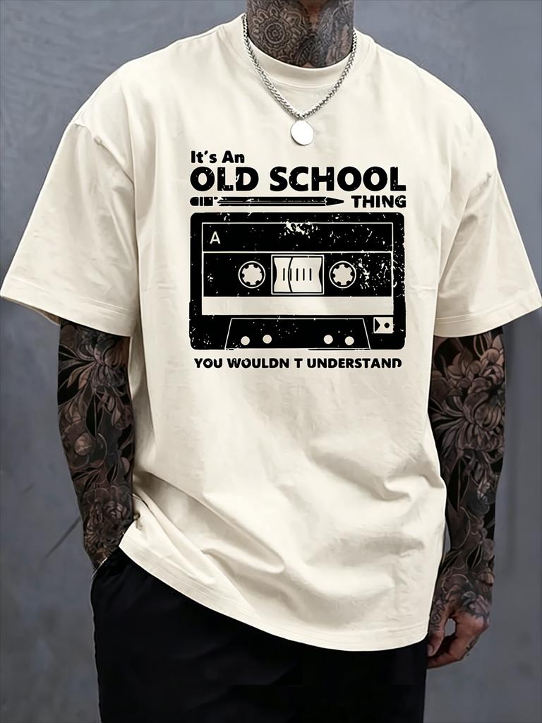 Summer Style Features Retro Tape Patterns This Highquality Fashionable Cotton Unisexs Tshirt Is Suitable for Any Casual Outfit