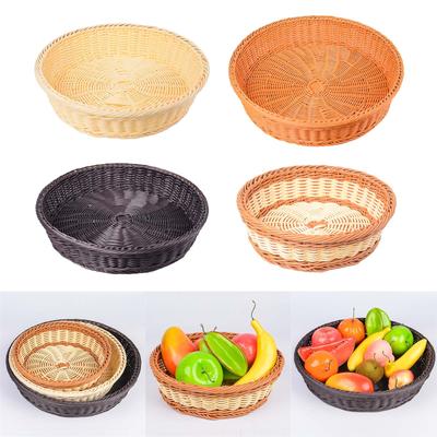 Hand Woven Harvest Basket Lightweight Basket Imitation Rattan Fruit Baskets for Home Multi Functional Decorations