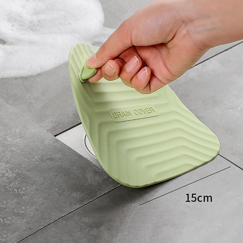 

1pcs Anti-blocking Silicone Floor Drain Cover For Bathroom Anti-hair Cockroach-proof Floor Drain Pad Sewer Pipe Deodorant Mat світло-зелений колір