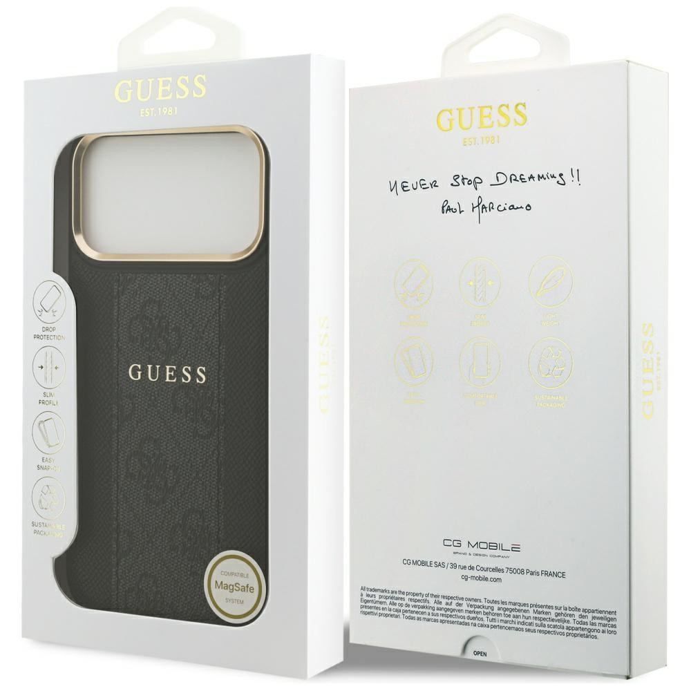Guess 4G Stripe MagSafe case for iPhone 17 Pro Max black