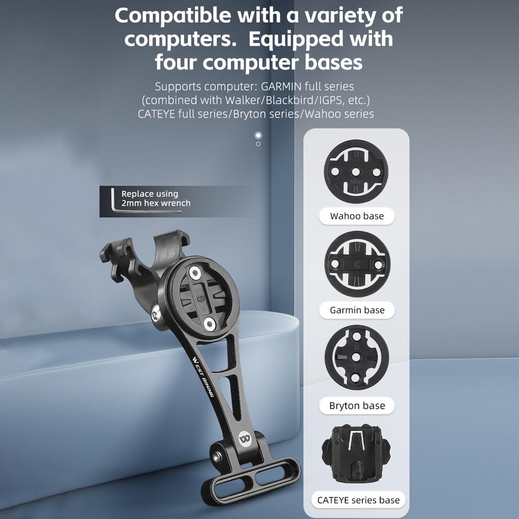 1000 Lumen 4500mAh oppladbart sykkelhodelykt og styrestamme sykkeldatamaskinmonteringssett